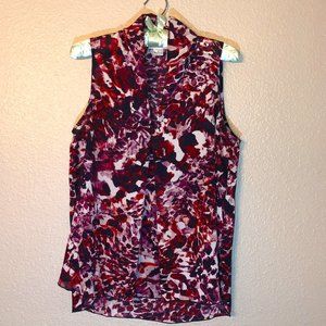 Red and Cream Liz Claiborne Blouse Size S